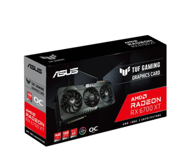 ASUS TUF Gaming Radeon RX 6700 XT OC Edition 12GB GDDR6 is a supreme stalwart of cooling and durability.