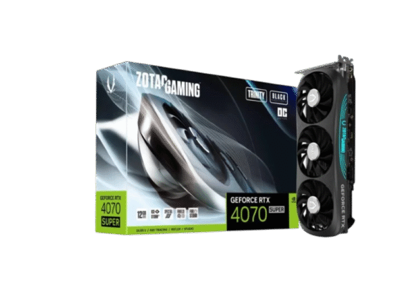 ZOTAC GAMING GeForce RTX 4070 SUPER Trinity OC Black Edion DLSS 3 12GB GDDR6X 192-bit 21 Gbps PCIE 4.0 Gaming Graphics Card