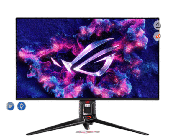 ASUS ROG Swift 32" 4K QD-OLED Gaming Monitor (PG32UCDM) - UHD (3840 x 2160), QD-OLED, 240Hz, 0.03ms, G-SYNC Compatible, Custom Heatsink, Graphene Film, 99% DCI-P3, True 10-bit, 90W USB-C