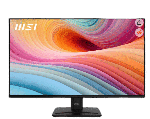 MSI PRO MP271A E2 27-inch IPS 1920 x 1080 (FHD) Gaming Office Monitor, 120Hz, Free-Synch, HDMI, DisplayPort, VGA Port, VESA Mountable, Tilt, Speaker, 4-side slim bezel 1ms, Black