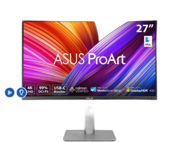 ASUS ProArt Display 27" 4K HDR Professional Monitor (PA279CRV) - IPS, UHD (3840 x 2160), 99% DCI-P3/Adobe RGB, Delta E < 2, Calman Verified, USB-C PD 96W, DisplayPort, Daisy-Chain, Height Adjustable - Image 5