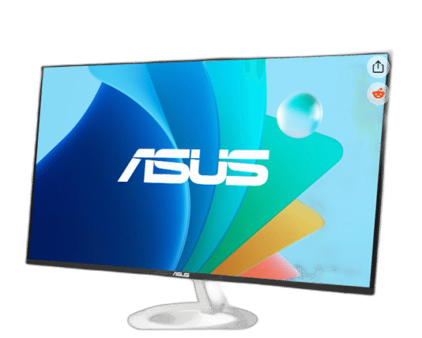 ASUS 27" (27-inch viewable) Eye Care Monitor (VZ27EHF-W) - Full HD (1920 x 1080), IPS, 100Hz, 1ms, Frameless, Adaptive-Sync, HDMI, Low Blue Light, Flicker Free, Ultra-Slim profile - Image 2