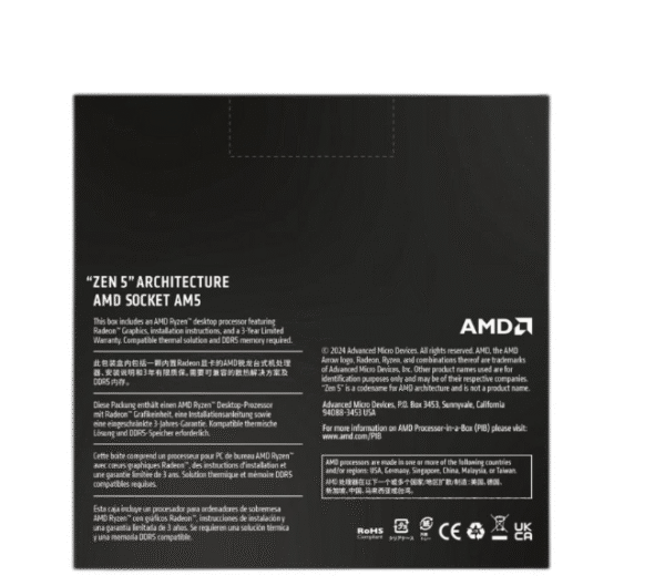 AMD Ryzen 9 9900X - Ryzen 9 9000 Series Granite Ridge (Zen 5) 12-Core 4.4 GHz - Socket AM5 120W - Radeon Graphics Processor - 100-100000662WOF - Image 3