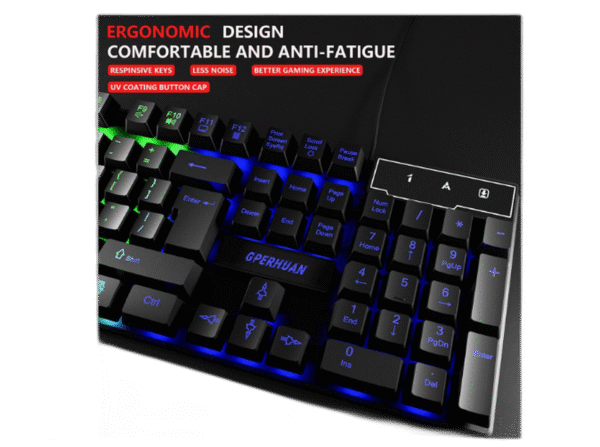 Wired Gaming Keyboard and Mouse Headset Combo,Rainbow LED Backlit Wired Keyboard,Over Ear Headphone with Mic,Rainbow Backlit Gaming Mice,Mouse Pad,for PC,Laptop,Mac,PS4,Xbox(Black) - Image 5