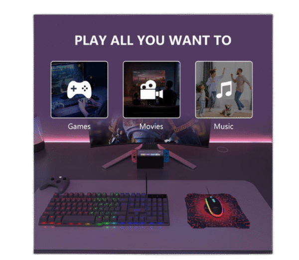Wired Gaming Keyboard and Mouse Headset Combo,Rainbow LED Backlit Wired Keyboard,Over Ear Headphone with Mic,Rainbow Backlit Gaming Mice,Mouse Pad,for PC,Laptop,Mac,PS4,Xbox(Black) - Image 4
