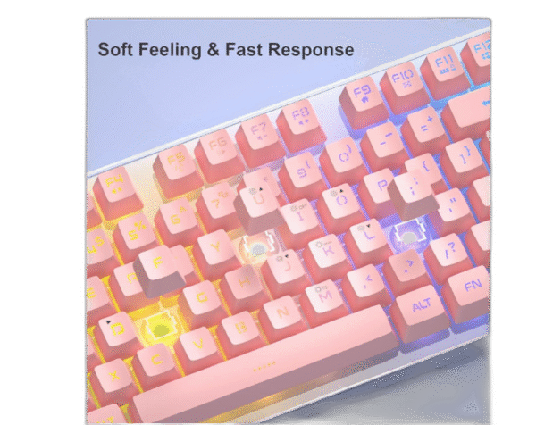 Gaming Keyboard and Mouse Combo, K1 RGB LED Backlit Keyboard with 104 Keys Computer PC Gaming Keyboard for PC/Laptop (Pink) - Image 4