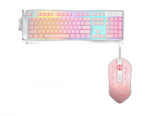Gaming Keyboard and Mouse Combo, K1 RGB LED Backlit Keyboard with 104 Keys Computer PC Gaming Keyboard for PC/Laptop (Pink)