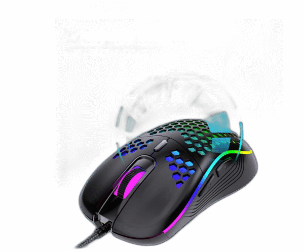 60% Gaming Keyboard and Mouse Combo, Ultra-Compact 61 Keys RGB Backlit Mini Keyboard, Lightweight 7200 DPI Honeycomb Optical, Wired Gaming Set for PC MAC PS5 Xbox Gamer(Black) - Image 3