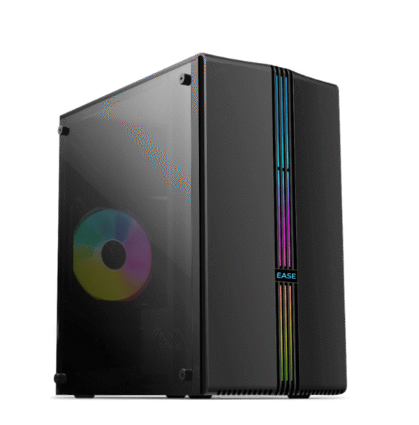 EASE EM123B Midtower PC Case mATX with 3x RGB Fans and Front ARGB Strip
