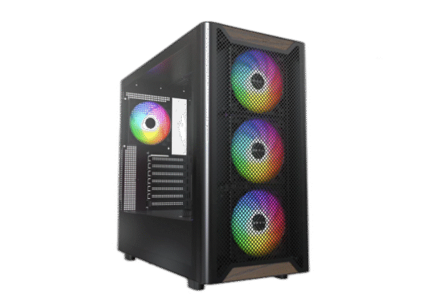 Montech AIR 903 MAX, E-ATX Mid Tower Case, High Airflow, 3x 140mm ARGB PWM & 1x 140mm PWM Fans Pre-installed, Tempered Glass Side Panel, Mesh Front, TYPE-C, Support 4090 GPUs, Black